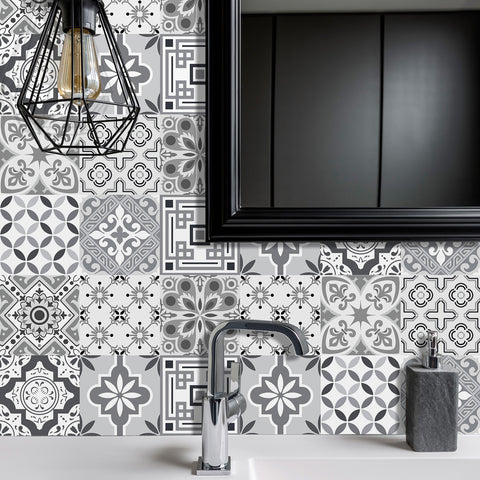 Simple gray rhyme: the modern style of tile stickers