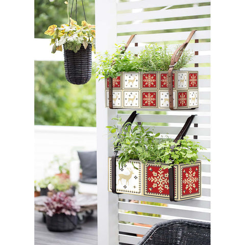 Festive Red and White Tiles Creative tile stickers