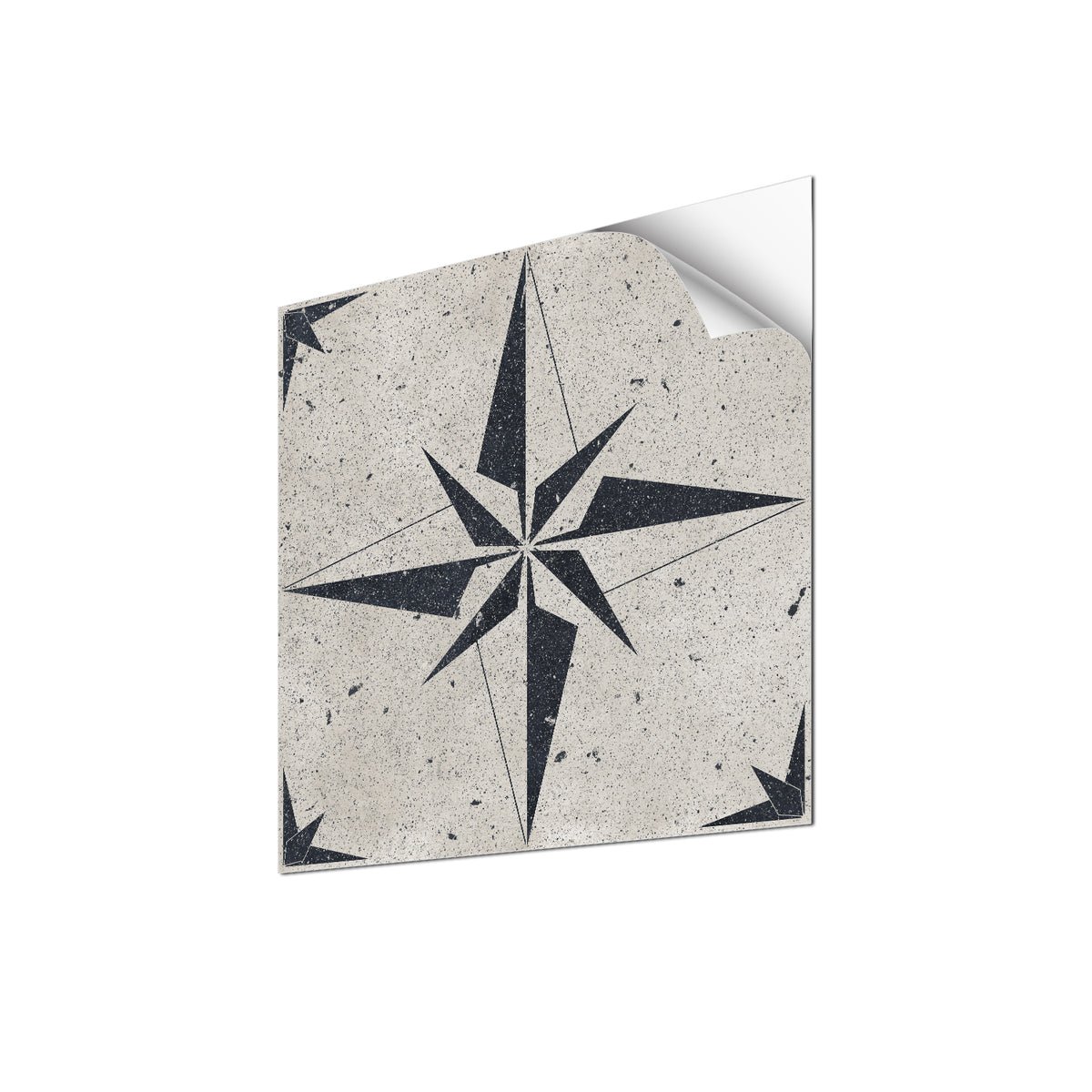 Removable Flooring Kitchen Tile, Decal Changing Table Tile Paste Wall Sticker for Home Removable Tile Sticker Eight-Pointed Star PVC, 5pcs