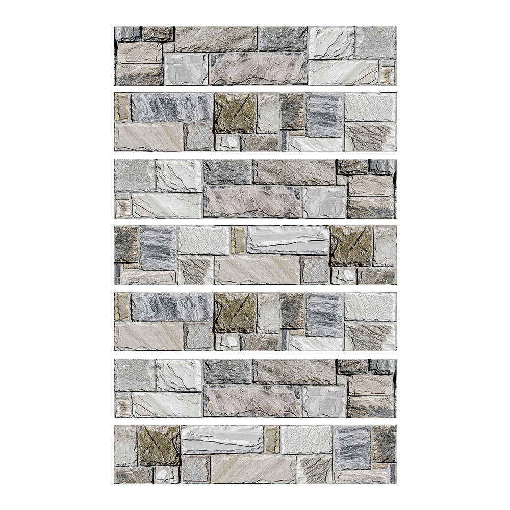 Grey Stone Wallpaper Stone Texture Tiles 7pcs Peel and Stick Nature Peel and Stick