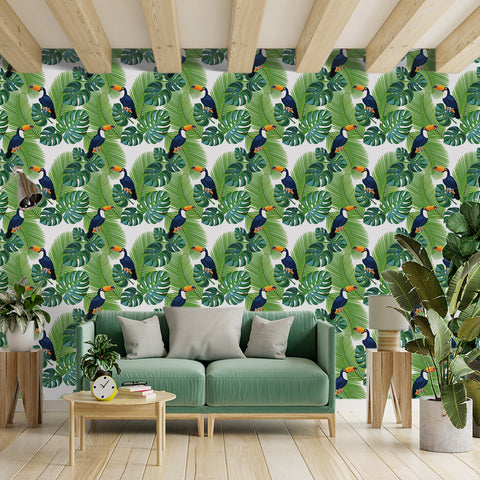 Artistic Tropical Botanical Forest Style Wallpaper - Tropical Fantasy, Art in Bloom