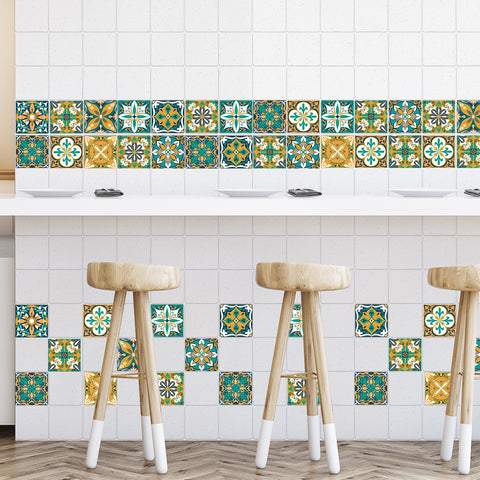 Fresh yellow-green tone: the retro vitality of tile stickers