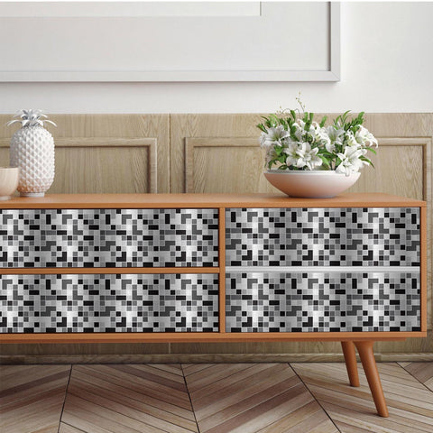 Silver-gray matrix: modern urban tile sticker