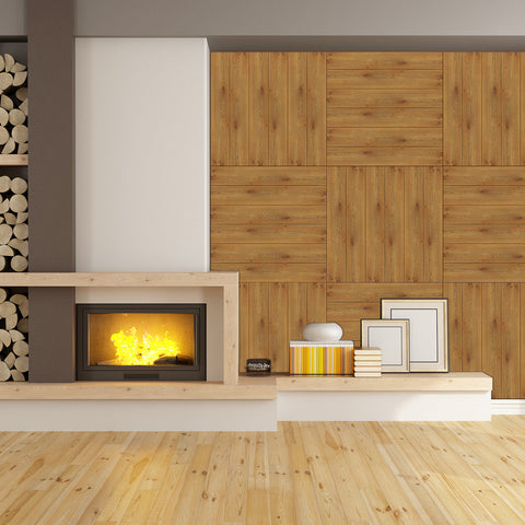 Orange Wood Texture Wallpaper for Livingroom