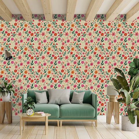 Rustic flowers forest wallpaper - Rustic Floral Rhythm