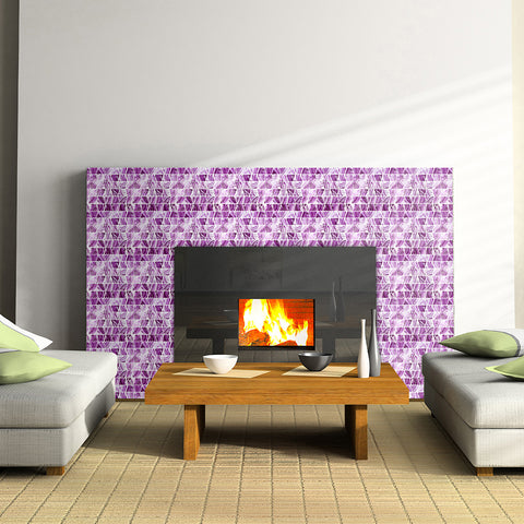 Purple and White Stone Texture Wallpaper Tiles Peel and Stick Wall Stickers