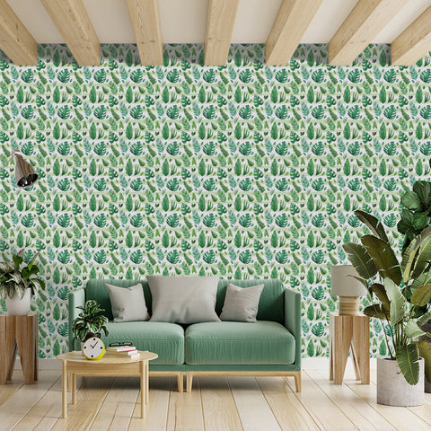 Tropical Fantasy Leaves: Exquisite shaped tropical leaves forest wallpaper