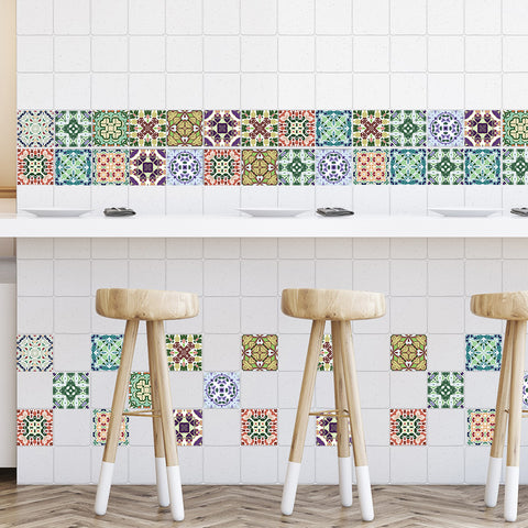 Colorful retro style: the artistic charm of tile stickers