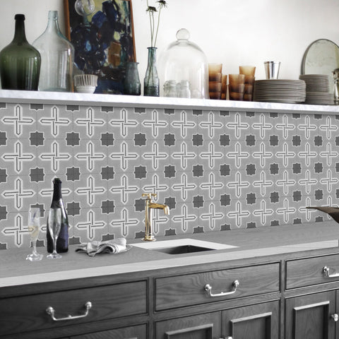 The perfect blend of art and practicality - Scandinavian style grey and white thickened frosted floor stickers