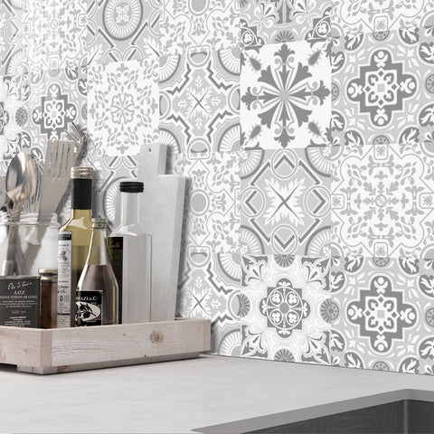 Simple silver-gray tone: the modern and simple beauty of tile stickers