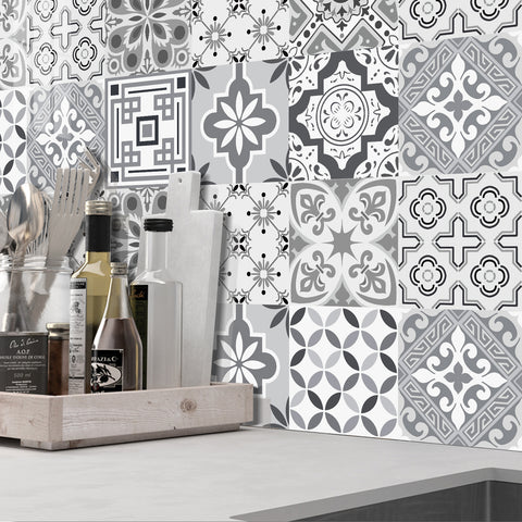 Simple gray rhyme: the modern style of tile stickers