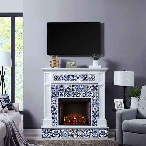 Blue and white classic tile stickers: interpreting the eternal elegance