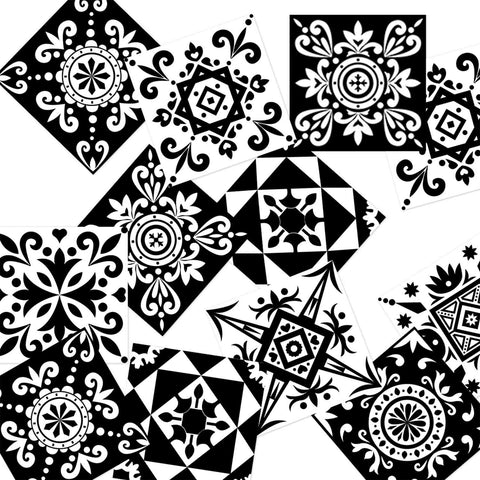 Black and white graphics Creative tile stickers