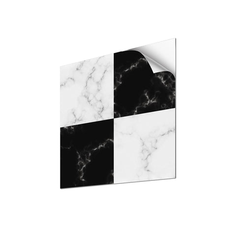 DIY Flooring for Kitchen, Dining Room, Bedrooms & Bathrooms, 12" x 12", Peel and Stick Floor Tile Black and White, (5pcs)