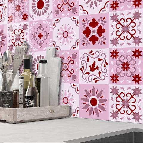 Romantic pink rhyme: the sweet style of tile stickers