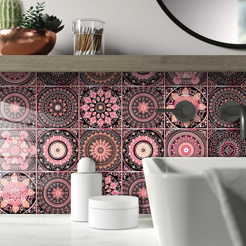 Romantic Pink Tone: The Elegant Beauty of Tile Stickers