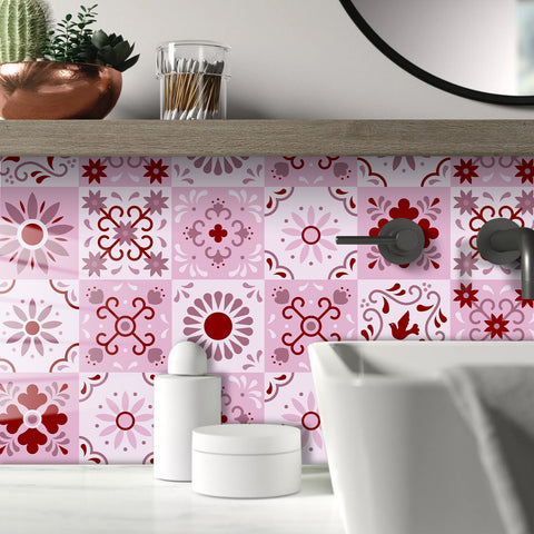 Romantic pink rhyme: the sweet style of tile stickers