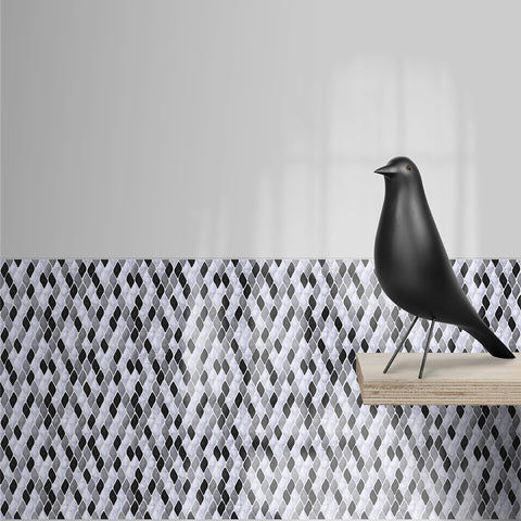 Black and Grey Stone Like Texture Wallpaper Tiles Peel and Stick Wall Stickers Modern