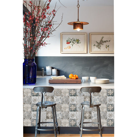 Retro Gray Tile Stickers: Interpretation of Nostalgia and Elegance