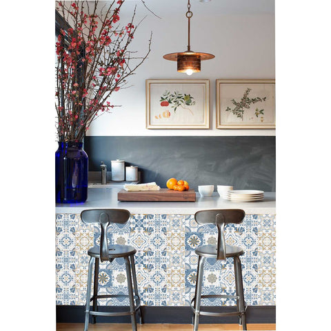 Blue Geometric Creative tile stickers