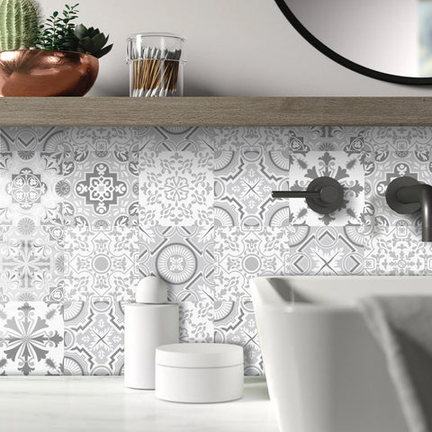 Simple silver-gray tone: the modern and simple beauty of tile stickers