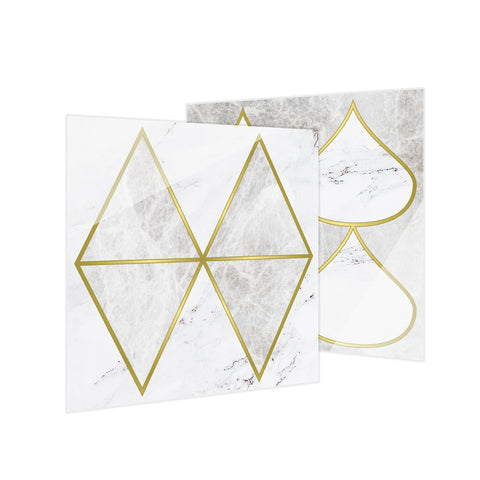 The golden and white tone of the tile sticker is noble and elegant