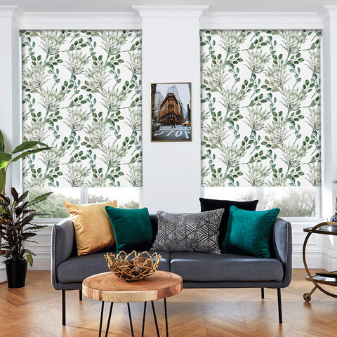 Natural Style Forest Wallpaper - Fresh Green Plants with Delicate Linework Elegance