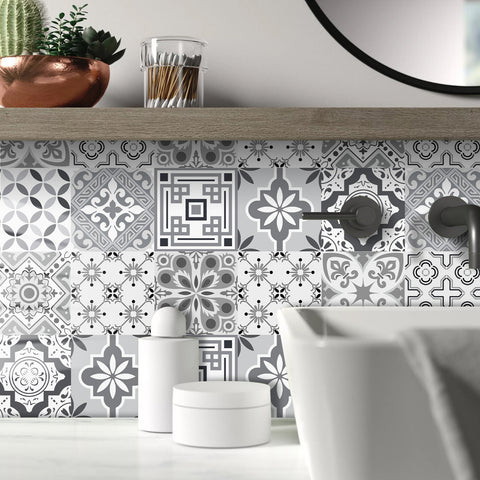 Simple gray rhyme: the modern style of tile stickers