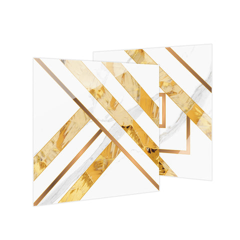 Gorgeous golden and white tone: the dazzling luxury of tile stickers