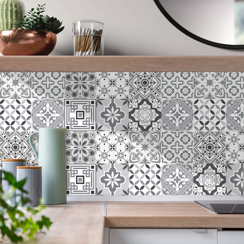 Simple gray rhyme: the modern style of tile stickers