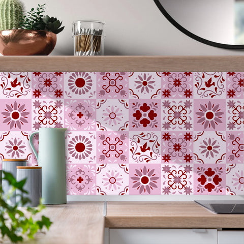 Romantic pink rhyme: the sweet style of tile stickers