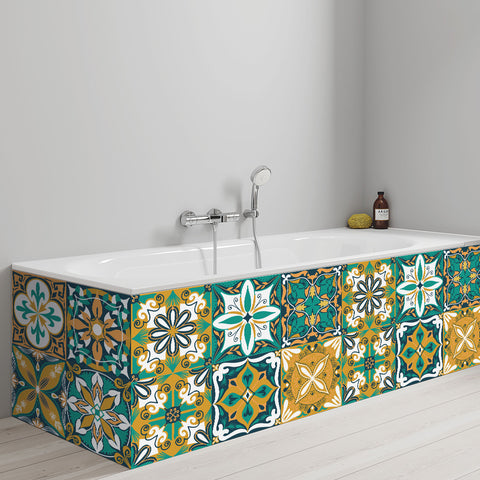 Fresh yellow-green tone: the retro vitality of tile stickers