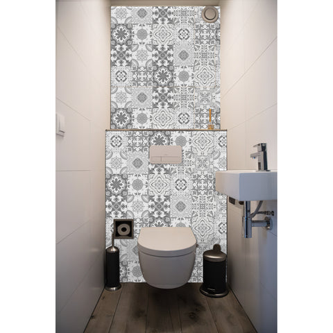 Elegant gray-tone tile sticker: the perfect fusion of simplicity and refinement