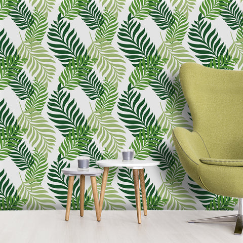 Tropical Green Forest Wallpaper - Interwoven Layers of Greenery in a Natural Design