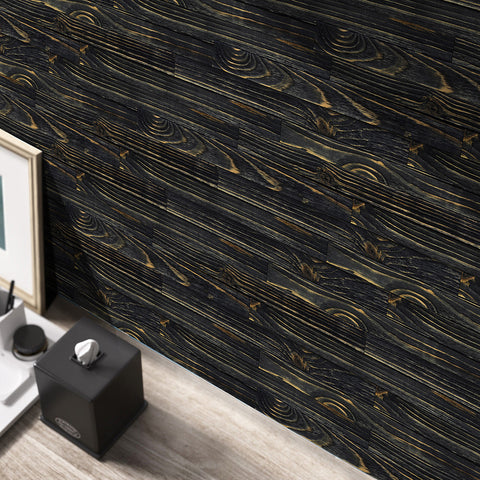 Black Wallpaper Wood Peel and Stick Wallpaper Wood Grain