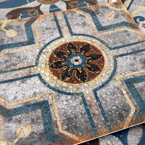 Retro blue-brown tone: the nostalgic style of tile stickers