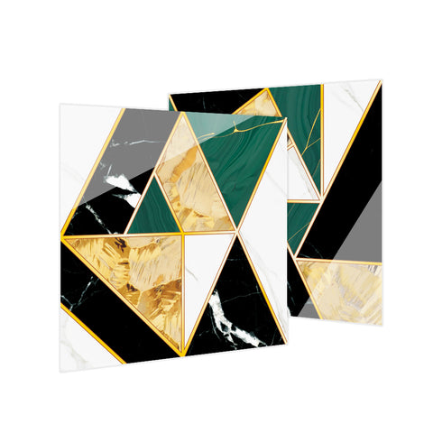Classic green and gold tone: the elegant style of tile stickers