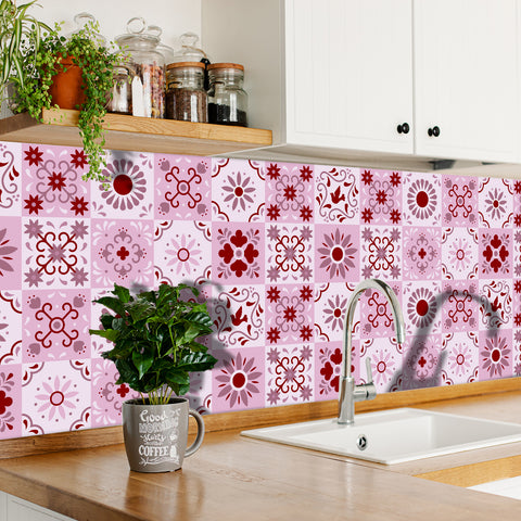 Romantic pink rhyme: the sweet style of tile stickers