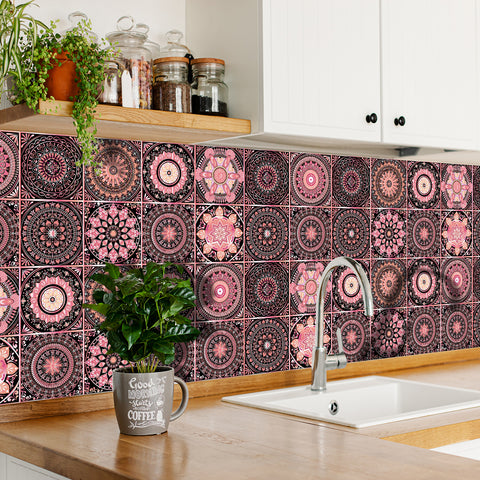 Romantic Pink Tone: The Elegant Beauty of Tile Stickers