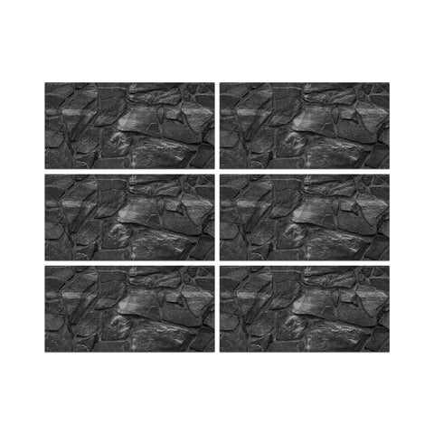Classic Black Stone Wall Stickers Retro Tile Stickers for Kitchen, Bathroom, and Stair Steps