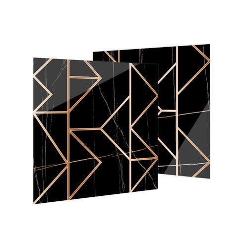 Mysterious black and gold tone: the luxurious charm of tile stickers