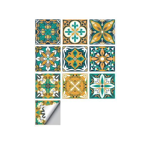 Fresh yellow-green tone: the retro vitality of tile stickers