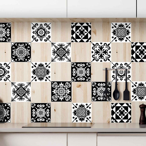 Black and white graphics Creative tile stickers