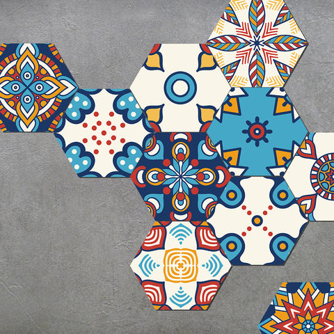 Colorful geometric oriental culture tiles: unique visual experience