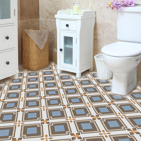 Stylish Beige and Blue Decorative Diamond Tile