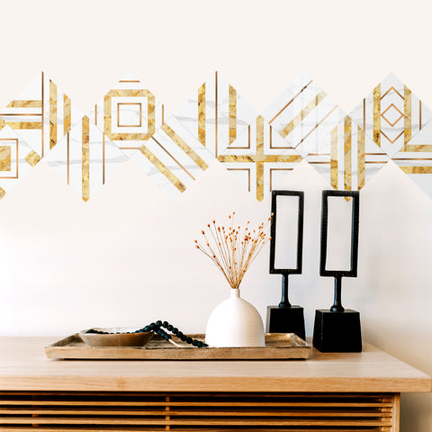 Gorgeous golden and white tone: the dazzling luxury of tile stickers