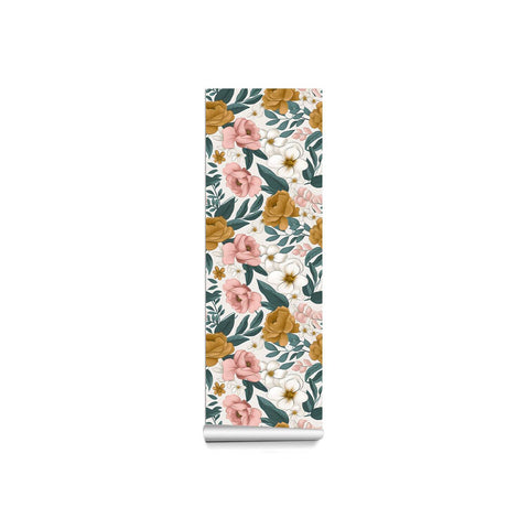 Elegant Floral Wallpaper - Soft Tones and Exquisite Flowers in Natural Harmony