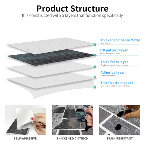 PE Foam Tile Stickers for Home Decoration Matte Texture Easy to Clean Self Adhesive Suitable for Kitchen Backsplash Bathroom Walls and Stair Steps
