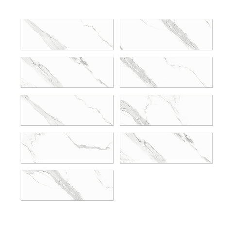 White Classic Marble Wall Stickers for Kitchen Backsplash and Bathroom Walls