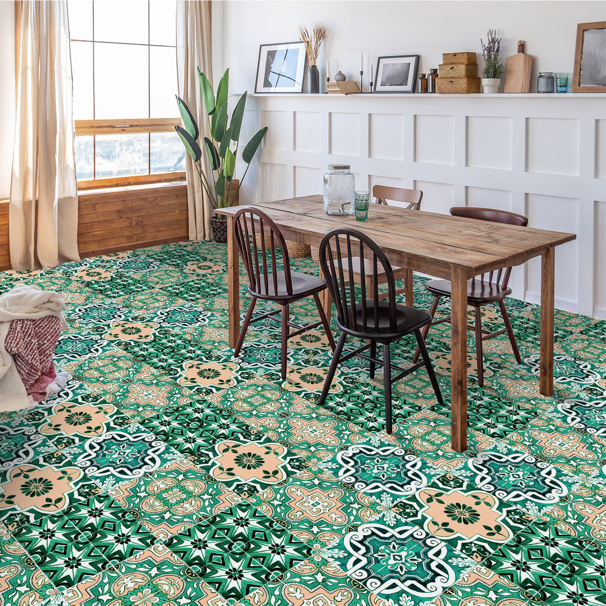 Fresh Green Charm: The Natural Style of Tile Stickers